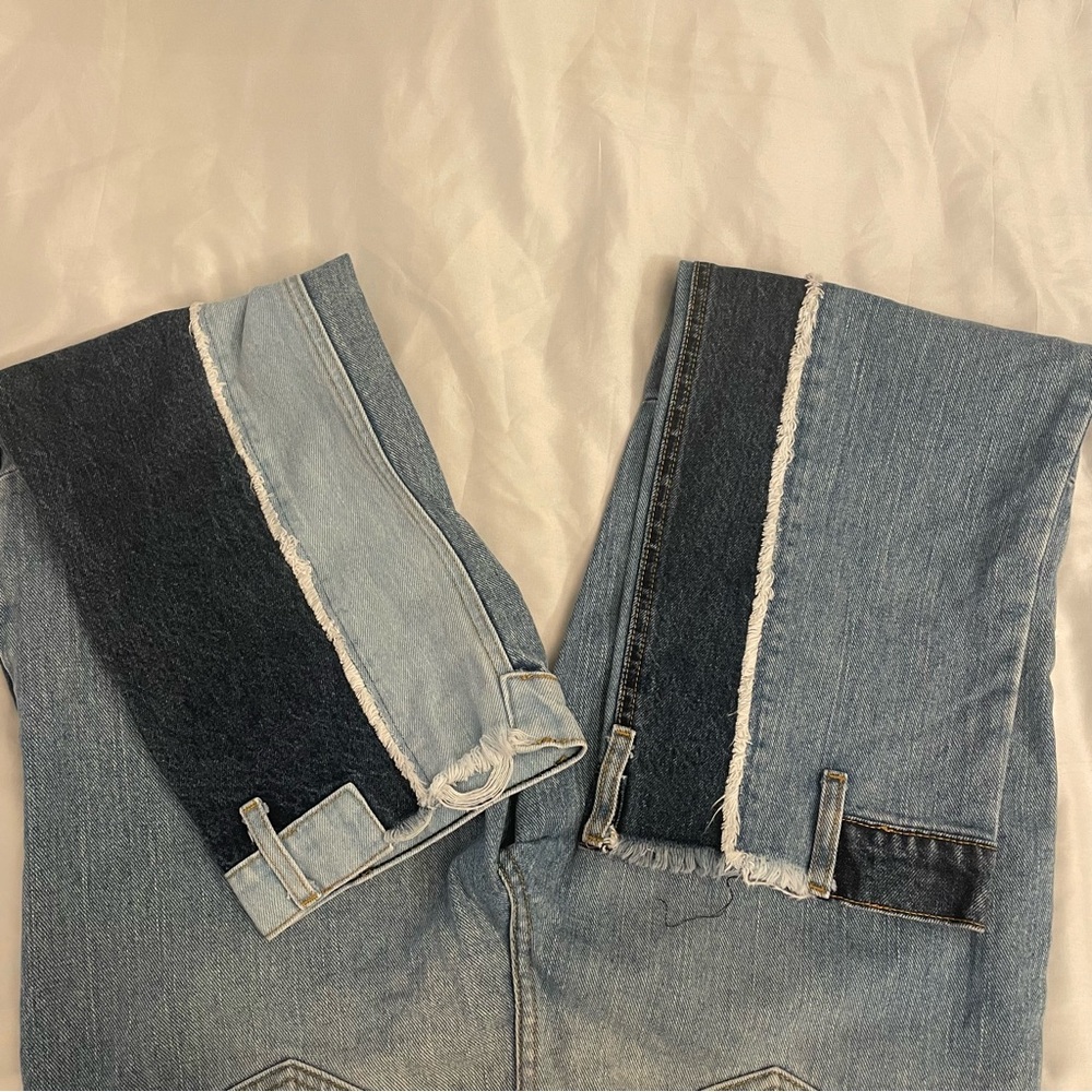 REVICE  Love at first sight  button Fly Patchwork Blue Jeans Women’s size 30 - Picture 10 of 14